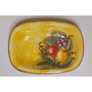 Mayolica Contreras Mexican pottery Fruit‎ Bowl hand crafted 7X10in 1950s #417